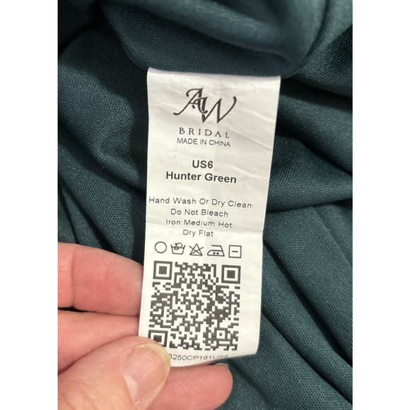 AW Bridal Green Velvet Maxi Dress Size 6 Flutter Sleeve Forest Fairy Bridesmaid - Picture 6 of 13